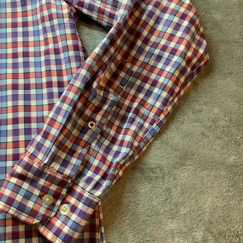 Banana Republic Camden Fit Mens Medium Plaid Long Sleeve Button Down Shirt Multi